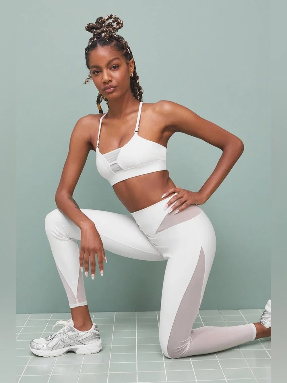 Alo Yoga Airlift Mesh High-Waist Allure Legging In Ivory Size XS